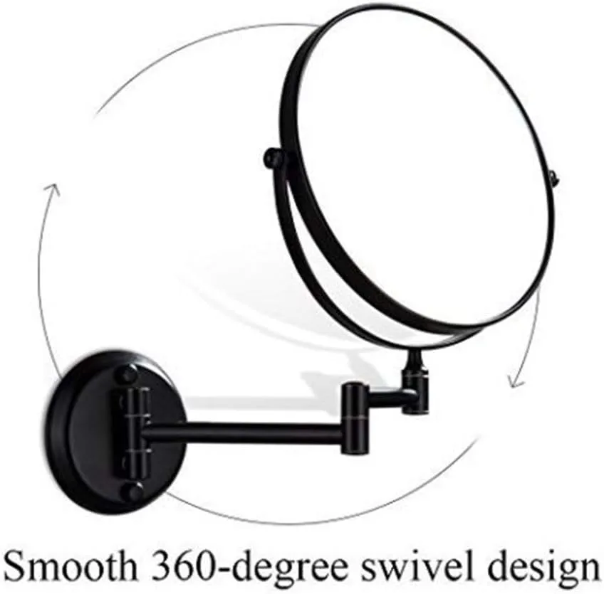 Wall Mounted Makeup Mirrors Magnifying Extend Sturdy Double Sided Adjustable Cosmetic Mirror Bathroom Shaving Vanity Mirror(5X,8inch)