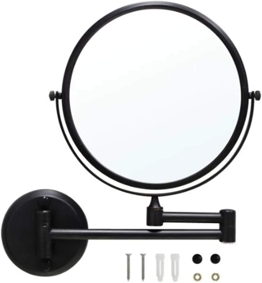 Wall Mounted Makeup Mirrors Magnifying Extend Sturdy Double Sided Adjustable Cosmetic Mirror Bathroom Shaving Vanity Mirror(5X,8inch)