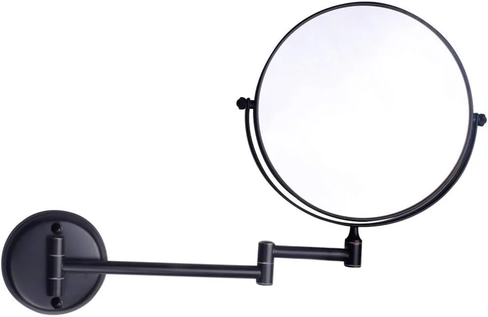 Wall Mounted Makeup Mirrors Magnifying Extend Sturdy Double Sided Adjustable Cosmetic Mirror Bathroom Shaving Vanity Mirror(5X,8inch)