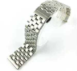 watch strap, 18 20mm 21mm 22mm 24mm 26mm solid stainless steel strap butterfly buckle matte men's metal replacement strap bracelet