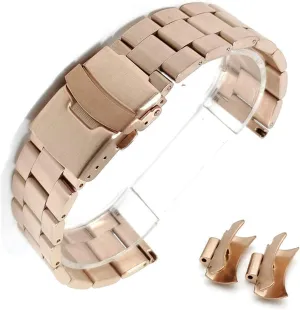 watch strap, 20mm 22mm solid stainless steel strap metal folding men's replacement wristband accessories bracelet