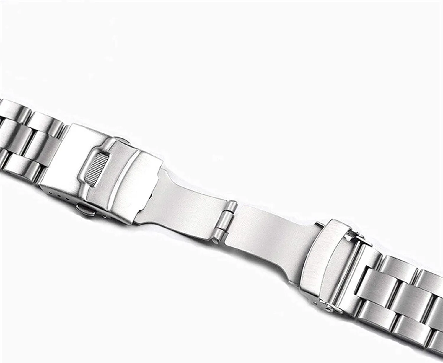 watch strap, 20mm 22mm solid stainless steel strap metal folding men's replacement wristband accessories bracelet