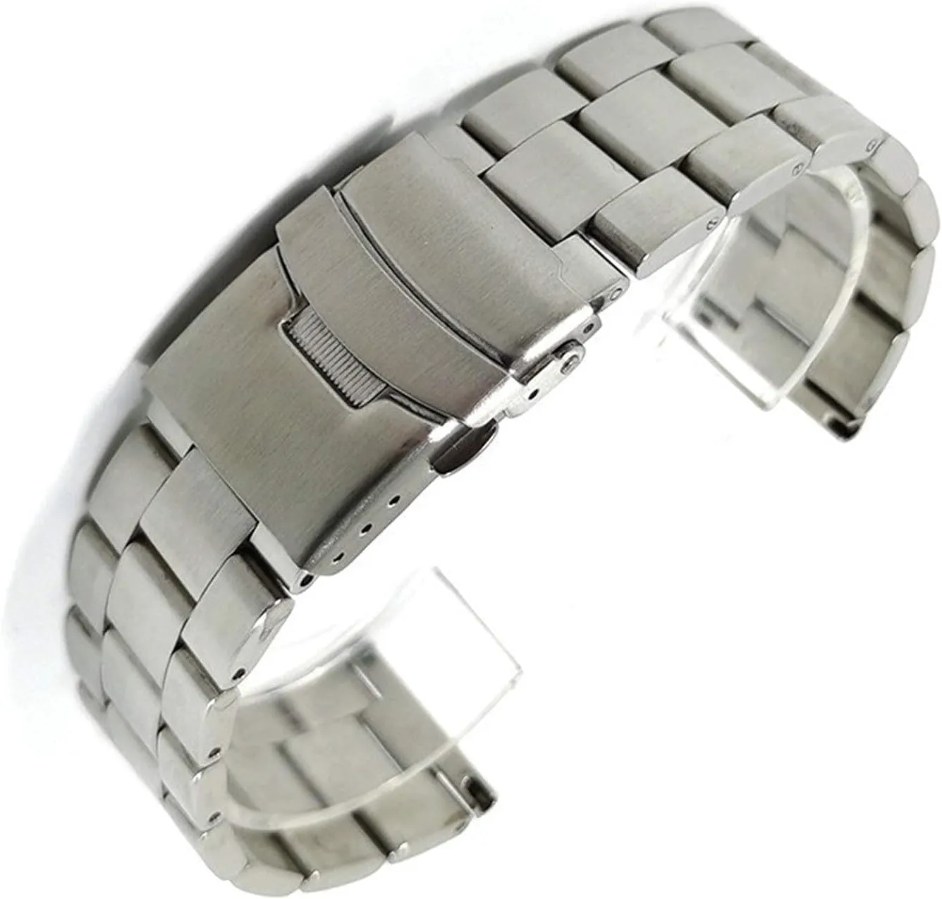 Watch Strap,20mm 22mm Solid Stainless Steel Band Metal Folding Bracelet Men's Bracelet Watch Accessories Bracelet (Band Color:Black,Band Width:20mm)