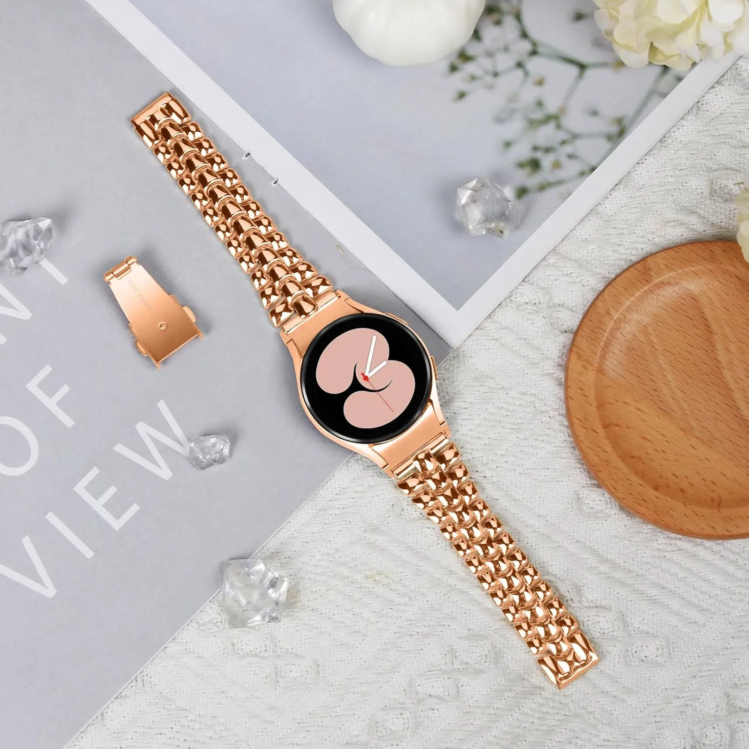 Watchband Compatible With Galaxy watch 4/Galaxy watch 5 40mm 44mm, Breathable stainless steel smart wristband bracelet For Galaxy Watch 4 Classic 42mm 46mm/Watch 5 Pro 45mm
