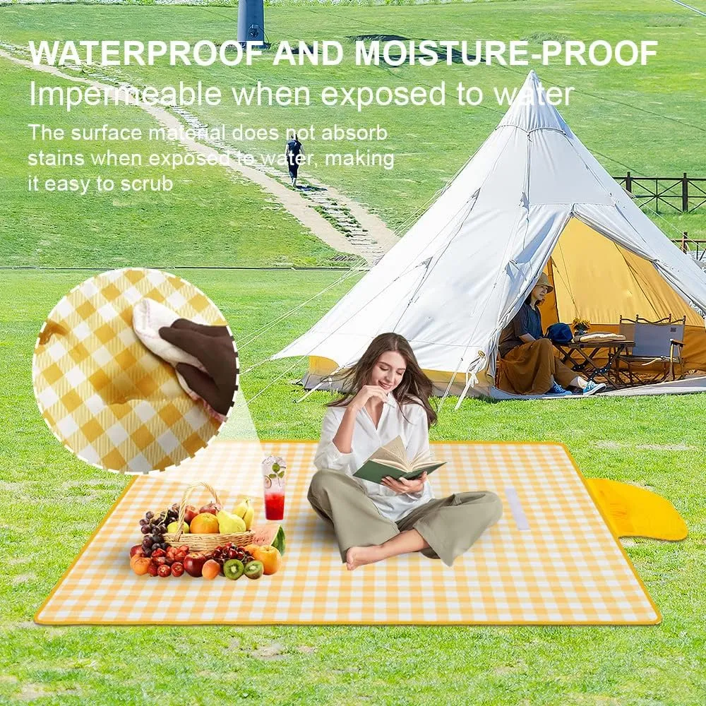 Waterproof Foldable Outdoor Picnic Mat,2023 New Extra Large Beach Blanket Foldable Lightweight Waterproof Sand Mat,Portable Travel Blanket Play Mat for Beach Camping Hiking Park (#A4, 60 * 80 in)