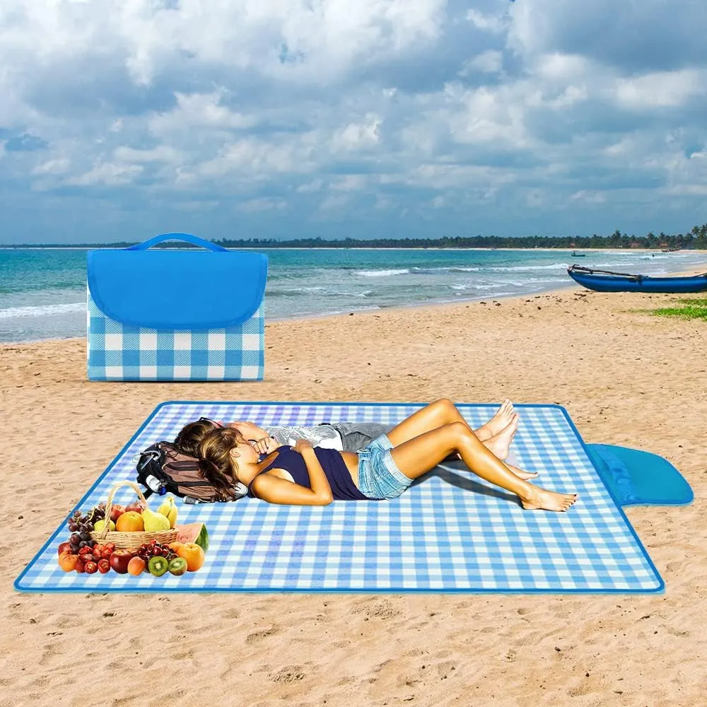 Waterproof Foldable Outdoor Picnic Mat,2023 New Extra Large Beach Blanket Foldable Lightweight Waterproof Sand Mat,Portable Travel Blanket Play Mat for Beach Camping Hiking Park (#A4, 60 * 80 in)