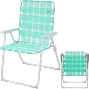 WEJOY Extra Wide Oversized Folding Beach Chair Aluminium Webbed Lawn Chair Portable Camping Chair Lightweight Beach Chairs for Adults Off Ground Foldable Camp Chair Fold Up Chair for Outdoor&Indoor