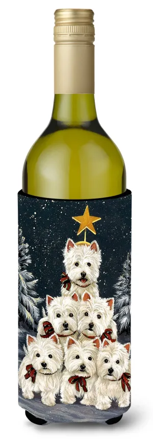 Westie Christmas Family Tree Wine Bottle Hugger PPP3130LITERK