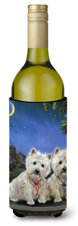 Westie Moonlight Stroll Wine Bottle Hugger PPP3122LITERK