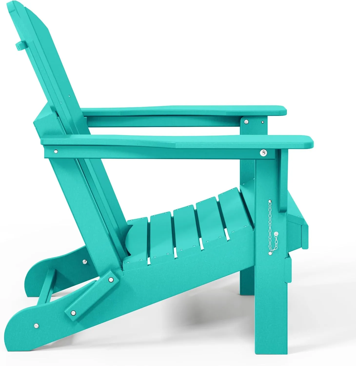 WestinTrends Malibu 2 Piece Set Outdoor Folding Poly Adirondack Chair, Turquoise