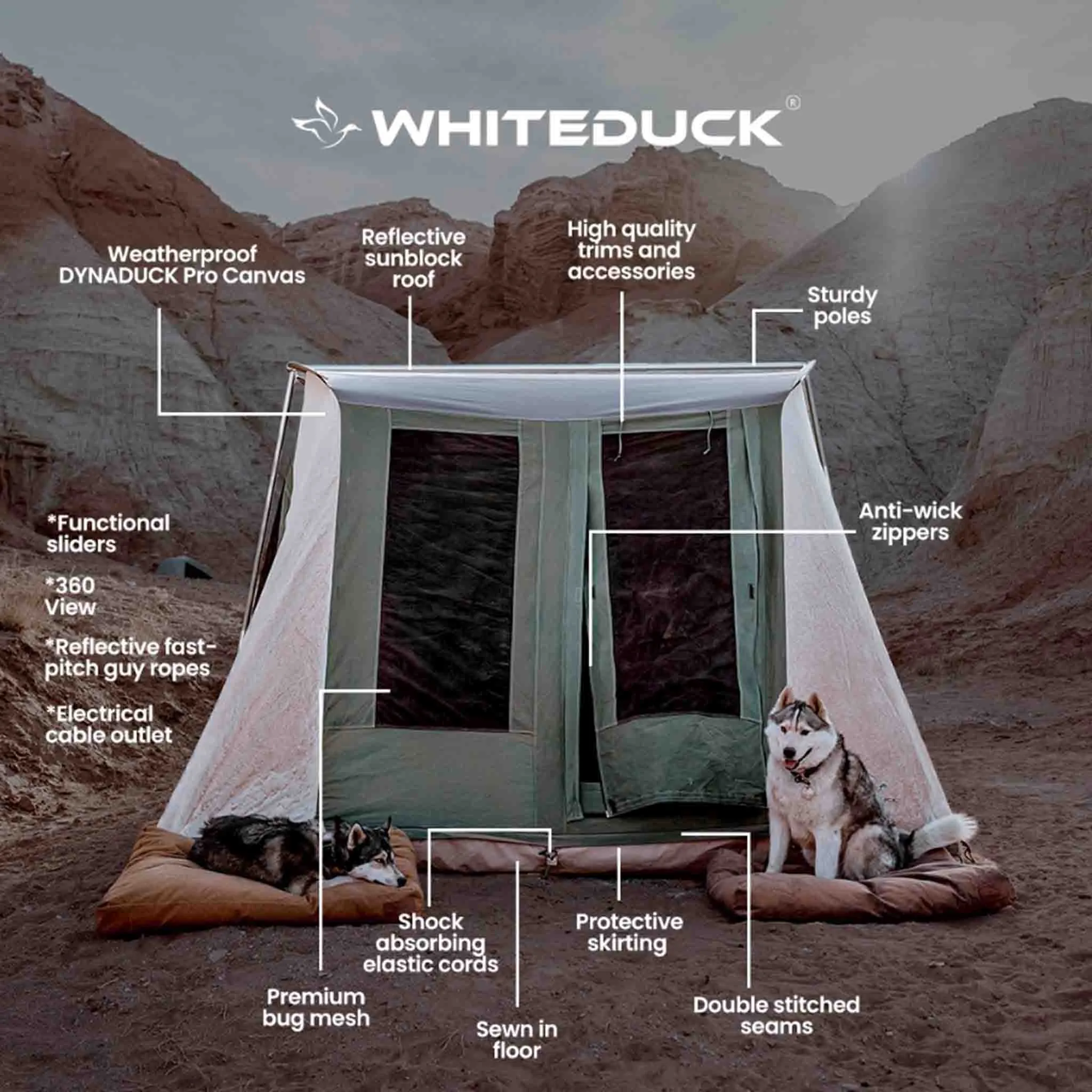 White Duck Outdoors Prota Canvas Tent Standard/Deluxe - 10'x10'