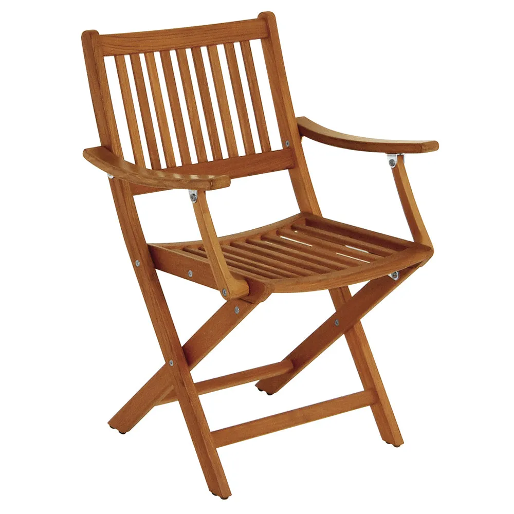 Whitecap Boat Seats - Folding Chair with Arms - Teak