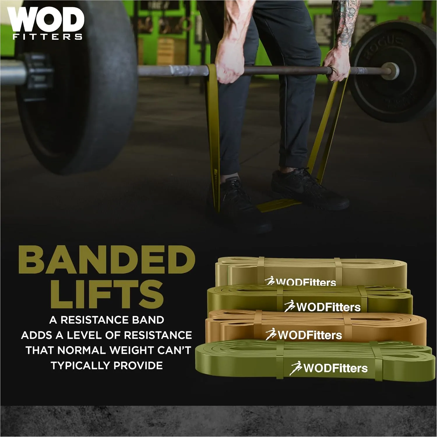 WODFitters Pull Up Assistance Band for Stretching, Mobility Workouts, Warm Up, Recovery, Powerlifting, Home Fitness and Exercise…