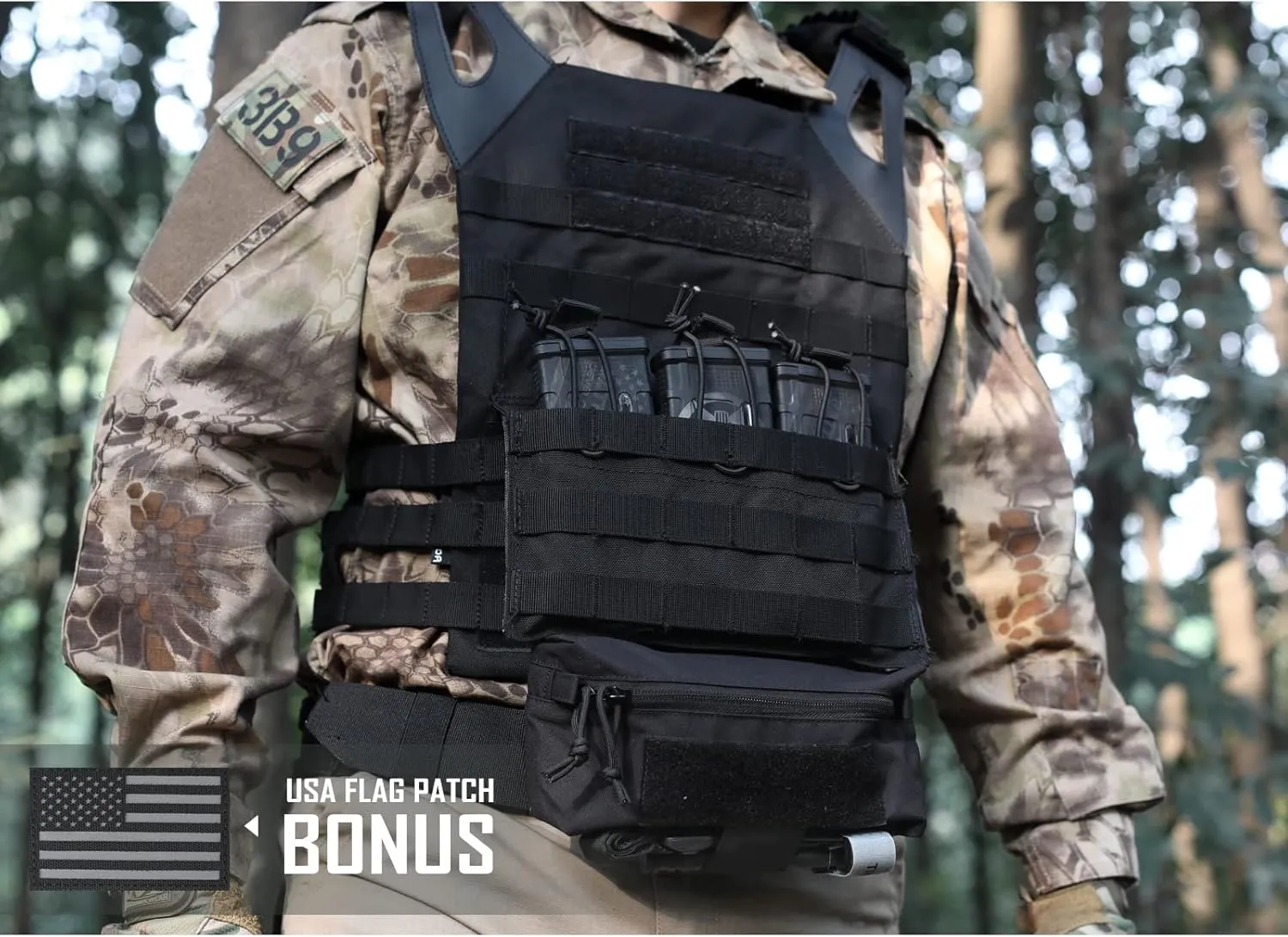 WYNEX Tactical Dump Drop Pouch, Dangler Pouch Utility Tool Pack Sub Abdominal Carrying Bag EDC Pocket Organizer Accessories for Plate Carrier Chest Rig