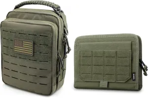 WYNEX Tactical Molle Admin Pouch with Folding Admin Pouch, Utility EDC Pouch Organizer Modular Tool Pouch of Double Layer with Molle Tool Bag of Laser-Cut Design Utility Organizer EDC Medical Bag