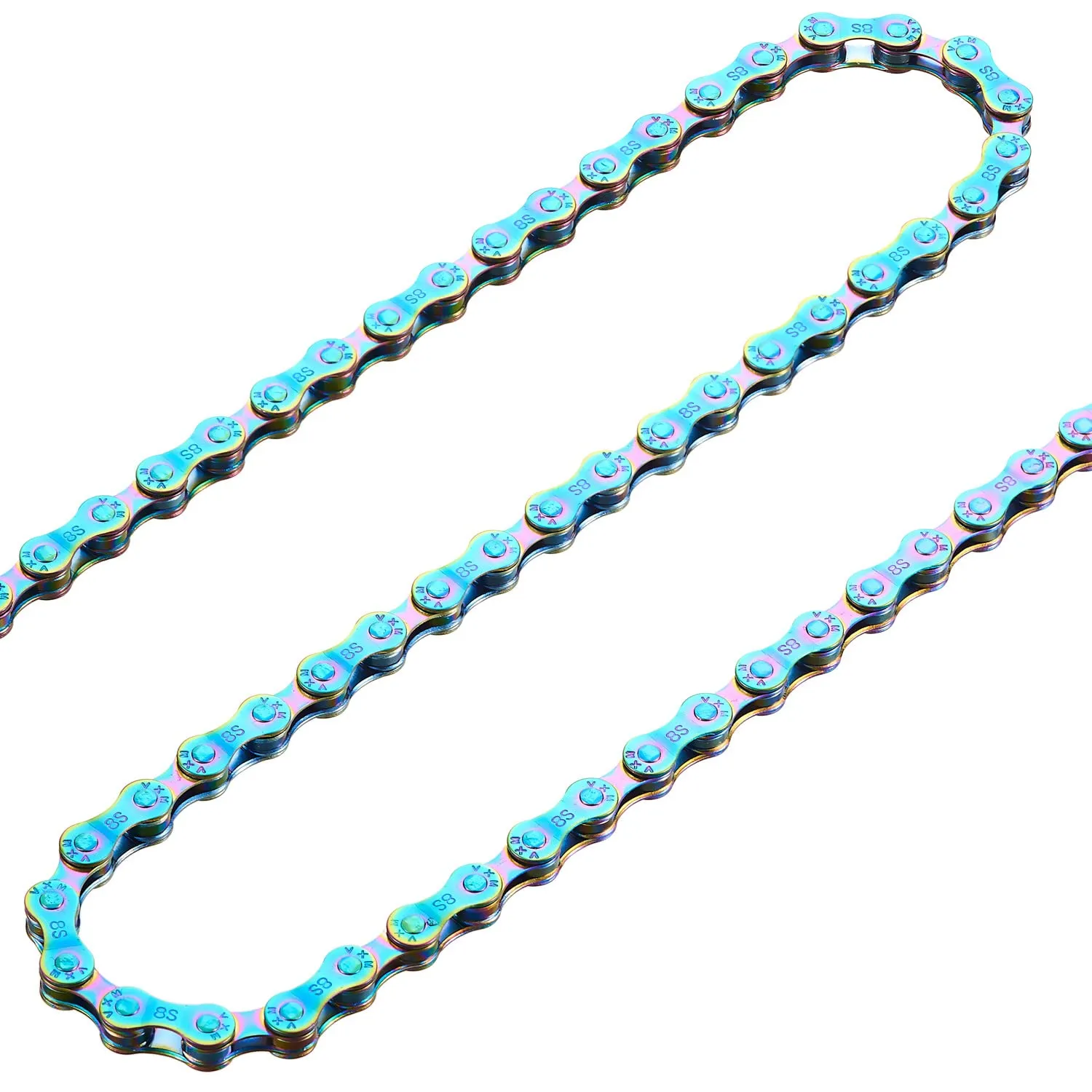 YBEKI 6/7/8/9/10/11 Speed Carbon Steel Bike Chain with Full Silver Plating, 116 Links, 3 Extra Master Links & Chain Tool - Compatible with Shimano/SRAM Mountain, Road (6/7/8 Speed, Multicolour, 1)