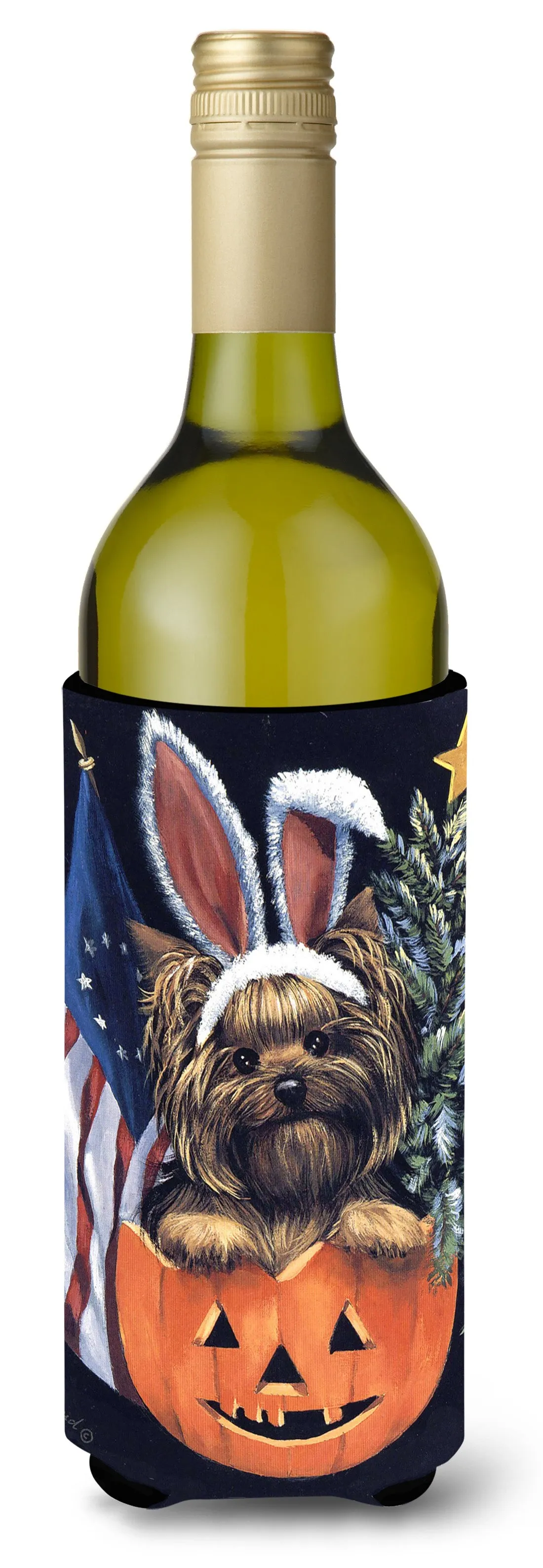Yorkie for All Seasons Wine Bottle Hugger PPP3124LITERK