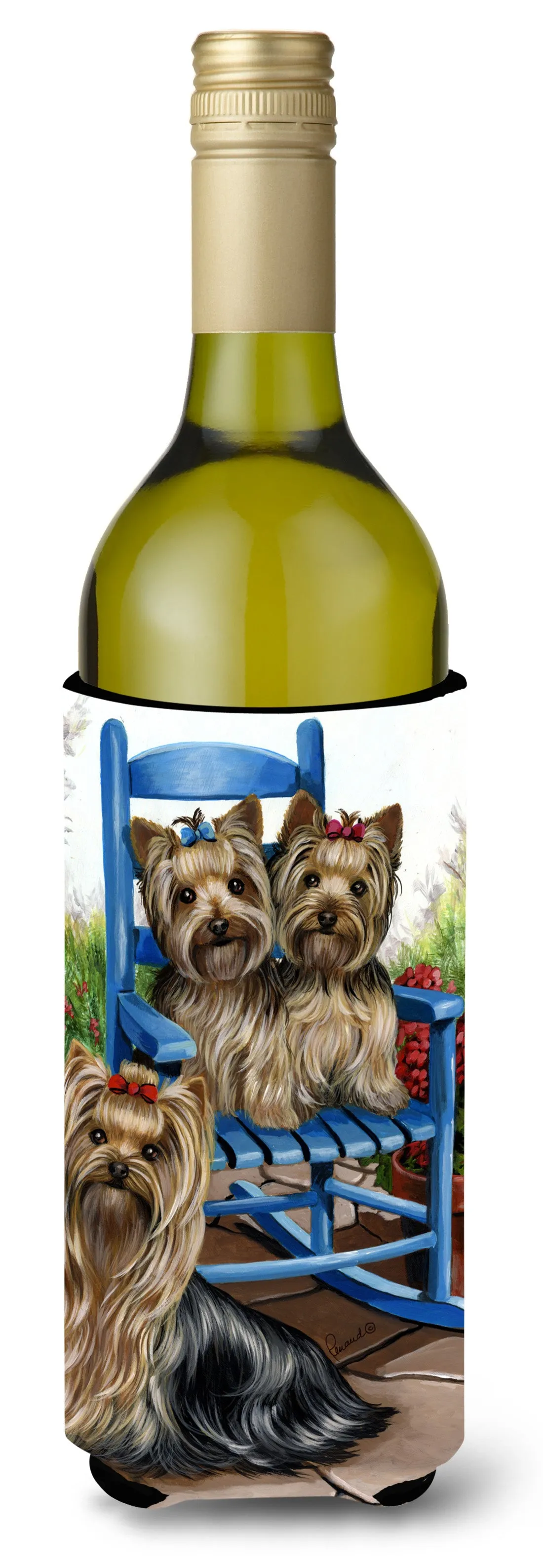 Yorkie Patio Sweethearts Wine Bottle Hugger PPP3242LITERK