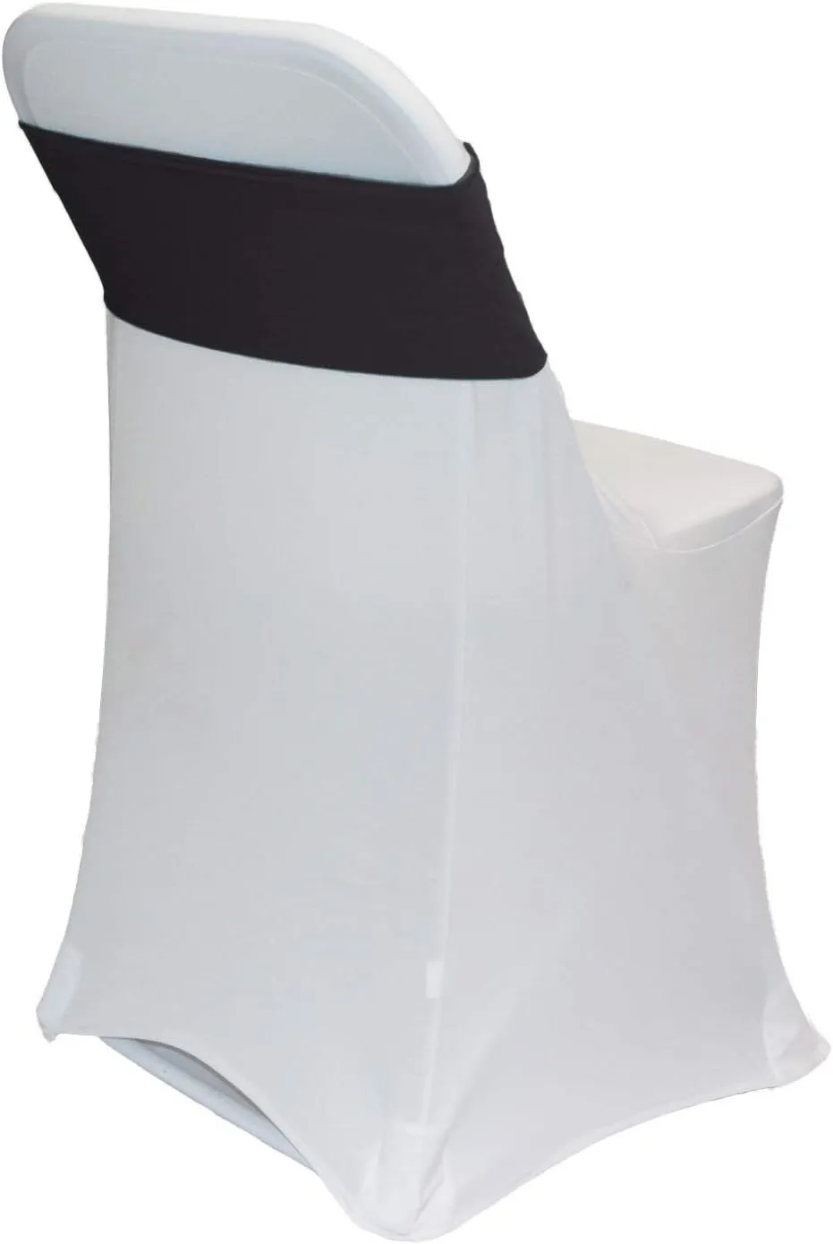 YOUR CHAIR COVERS - Stretch Spandex Chair Bands - Black (Pack of 10), Universal Elastic Bands for Banquet, Party, Hotel Event Decorations