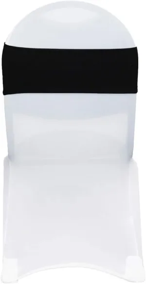 YOUR CHAIR COVERS - Stretch Spandex Chair Bands - Black (Pack of 10), Universal Elastic Bands for Banquet, Party, Hotel Event Decorations