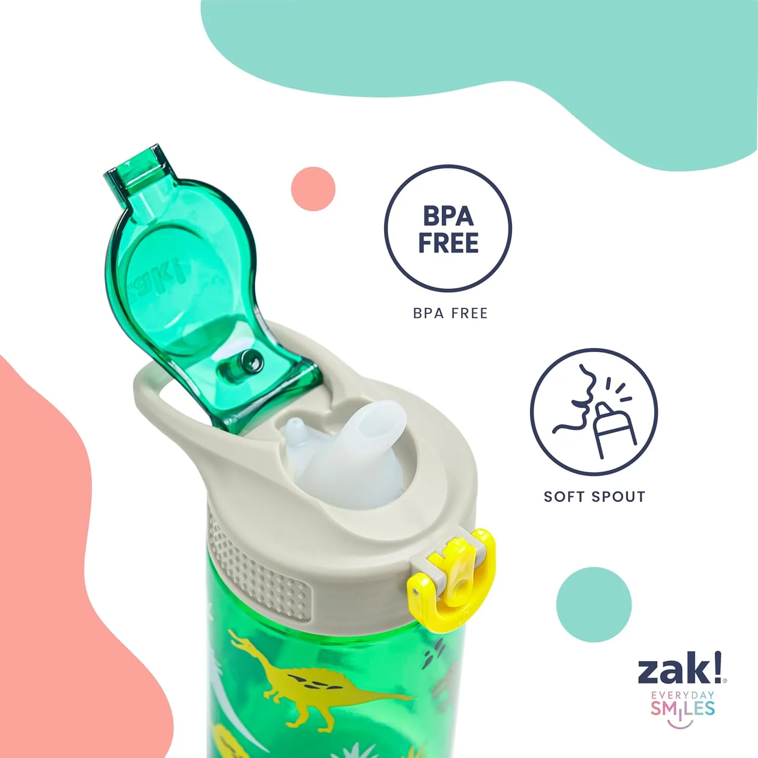 Zak Designs Barbie Sage Kids Water Bottle For School or Travel, 19oz Stainless Steel Water Bottle With Straw, Handle, and Leak-Proof, Pop-Up Spout Cover (Barbie)