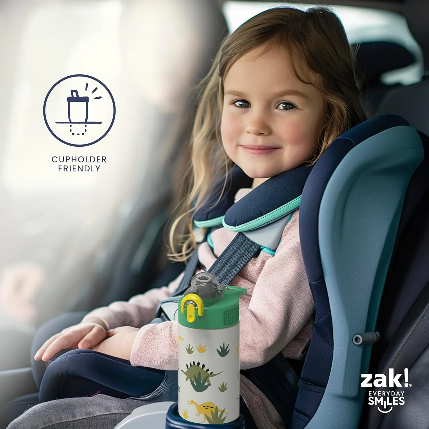 Zak Designs Barbie Sage Kids Water Bottle For School or Travel, 19oz Stainless Steel Water Bottle With Straw, Handle, and Leak-Proof, Pop-Up Spout Cover (Barbie)