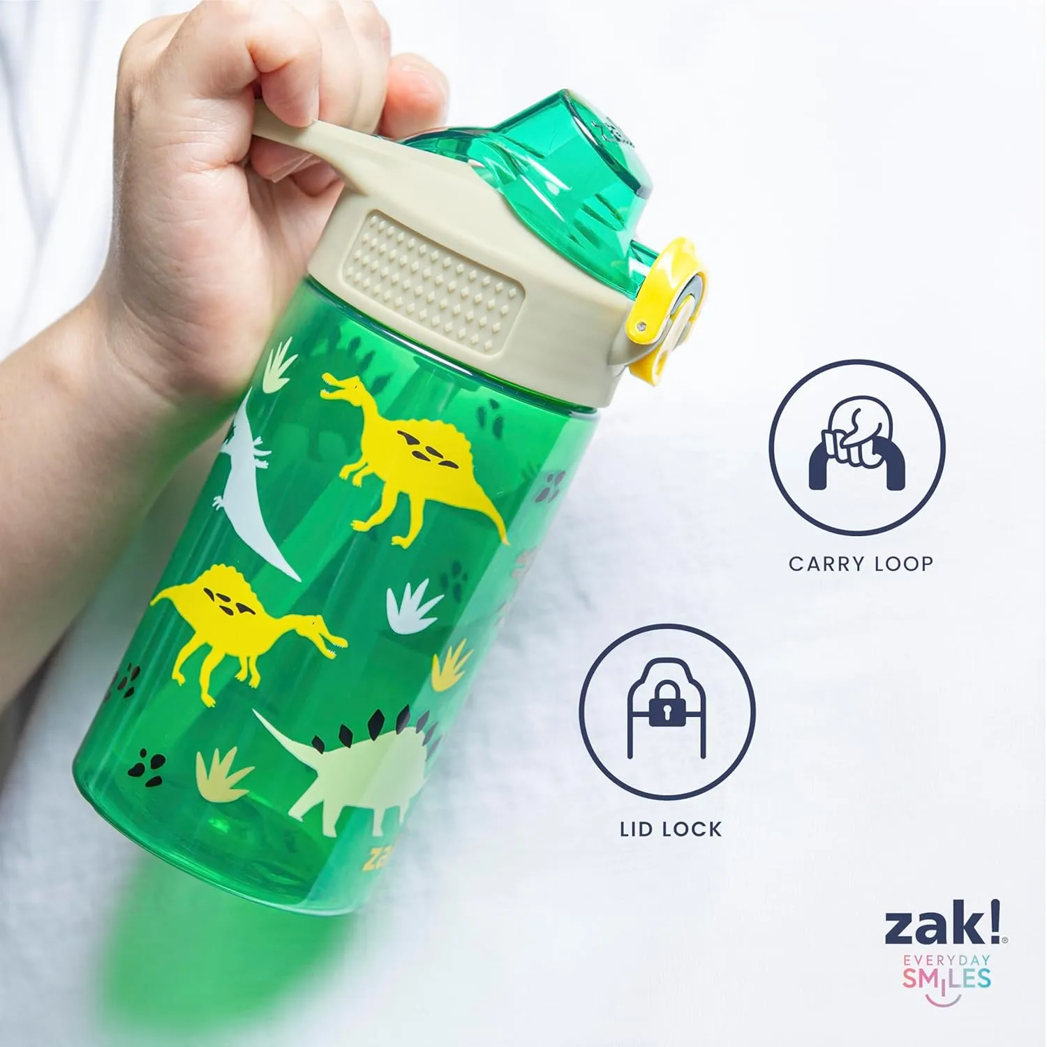 Zak Designs Barbie Sage Kids Water Bottle For School or Travel, 19oz Stainless Steel Water Bottle With Straw, Handle, and Leak-Proof, Pop-Up Spout Cover (Barbie)