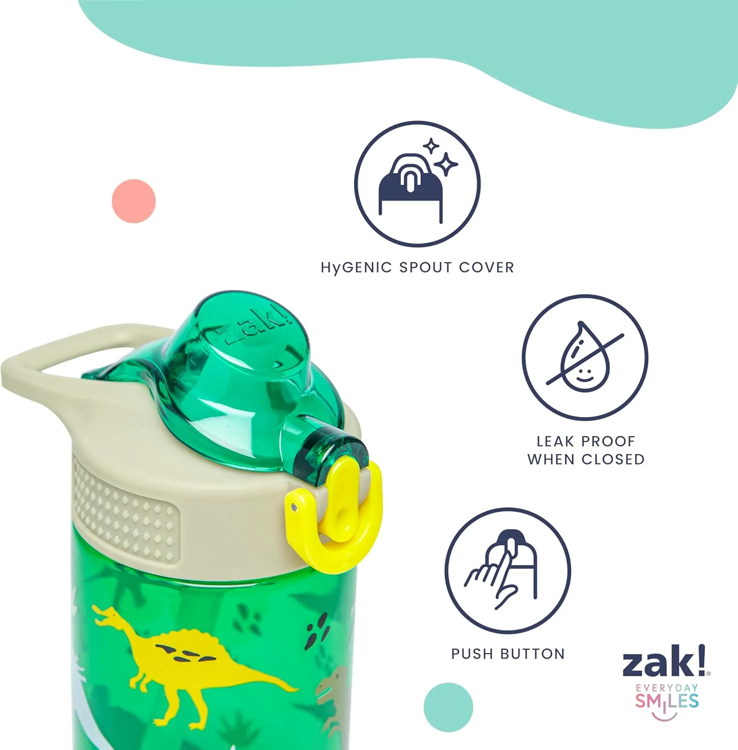 Zak Designs Barbie Sage Kids Water Bottle For School or Travel, 19oz Stainless Steel Water Bottle With Straw, Handle, and Leak-Proof, Pop-Up Spout Cover (Barbie)