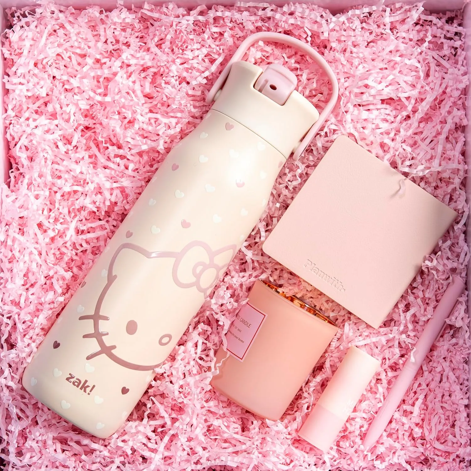 Zak Designs Sanrio Harmony Water Bottle for Travel or At Home, 32oz Stainless Steel is Leak-Proof When Closed and Vacuum Insulated with Straw Lid and Carry Handle (Hello Kitty)