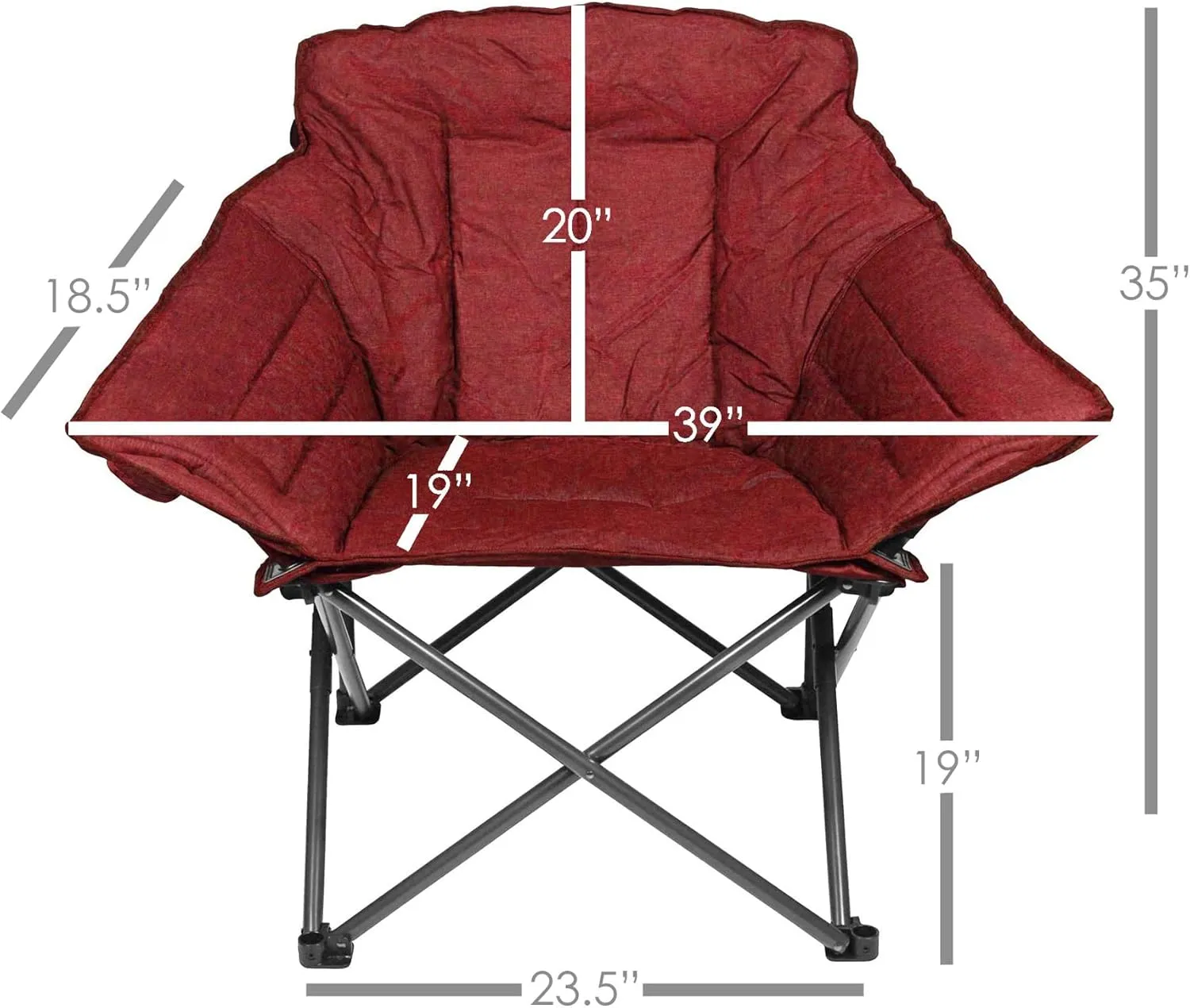 Zenithen Limited Foldable Portable Guidesman Padded Folding Chair, Perfect for Camping, Outdoor Sporting Events, Patio Furniture and Campires, Red (Pack of 2)