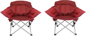 Zenithen Limited Foldable Portable Guidesman Padded Folding Chair, Perfect for Camping, Outdoor Sporting Events, Patio Furniture and Campires, Red (Pack of 2)