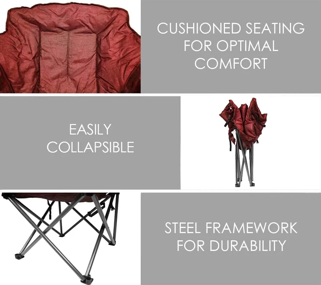 Zenithen Limited Foldable Portable Guidesman Padded Folding Chair, Perfect for Camping, Outdoor Sporting Events, Patio Furniture and Campires, Red (Pack of 2)