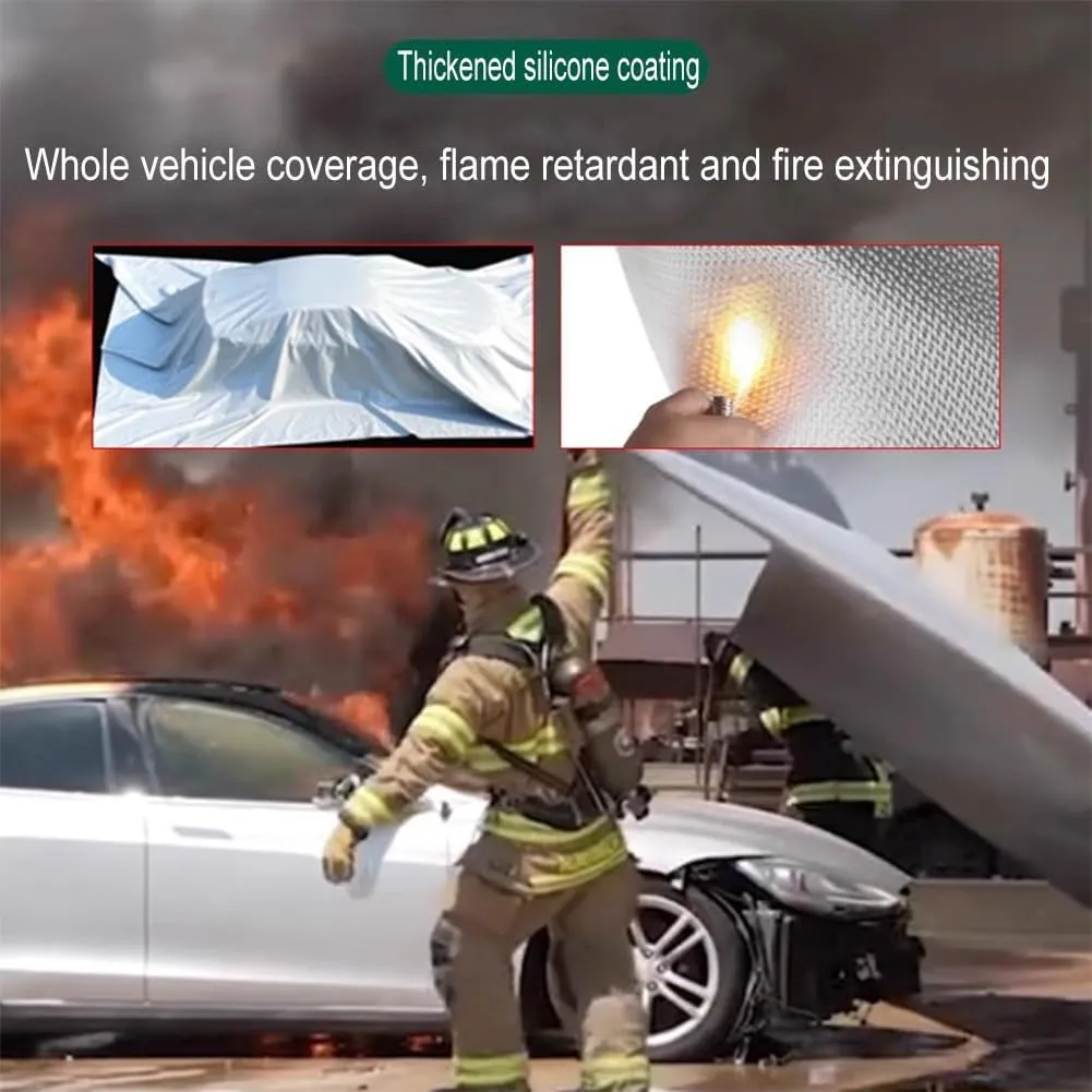 zktoermn Large Emergency Fibreglass Blanket, Isolate and Extinguish Small Fires, for Electric Vehicle Truck, with Carry Bag(26.3 * 32.9ft/8 * 10m)