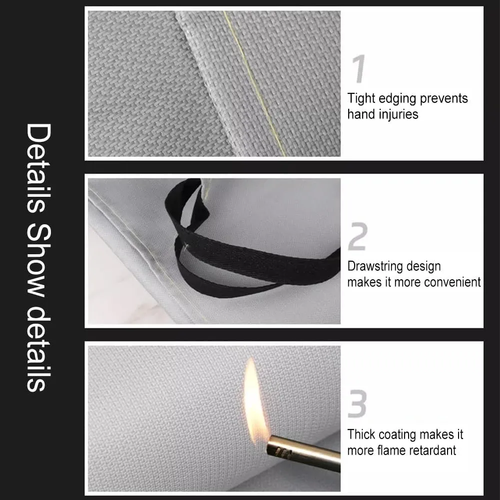 zktoermn Large Emergency Fibreglass Blanket, Isolate and Extinguish Small Fires, for Electric Vehicle Truck, with Carry Bag(26.3 * 32.9ft/8 * 10m)