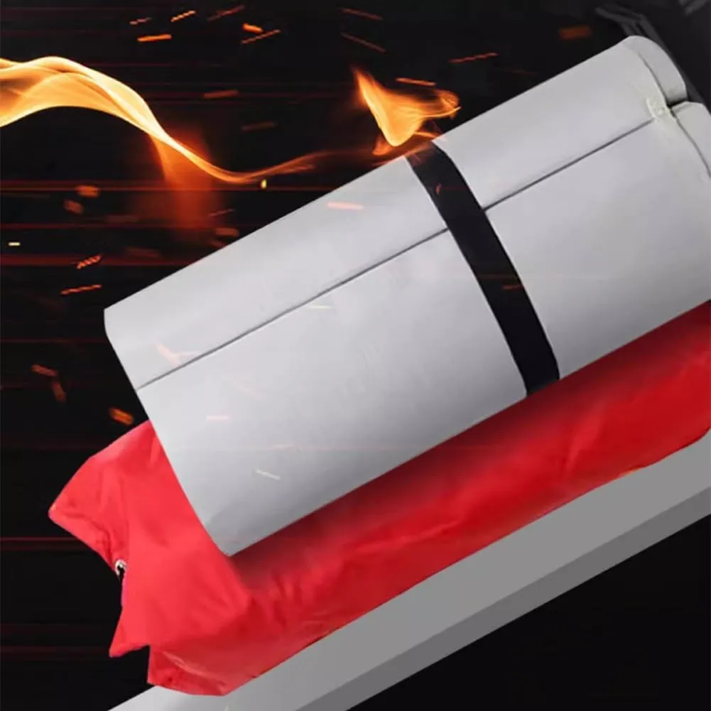 zktoermn Large Emergency Fibreglass Blanket, Isolate and Extinguish Small Fires, for Electric Vehicle Truck, with Carry Bag(26.3 * 32.9ft/8 * 10m)