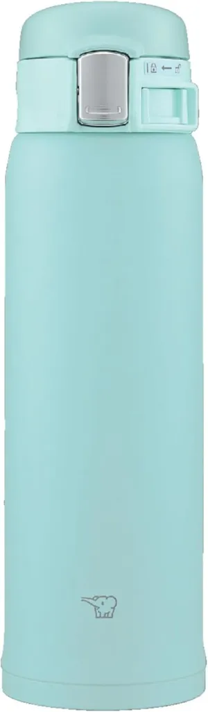 Zojirushi SM-SF48-AM Water Bottle, Direct Drinking [One-touch Open] Stainless Steel Mug, 16.9 fl oz (480 ml), Mint Blue