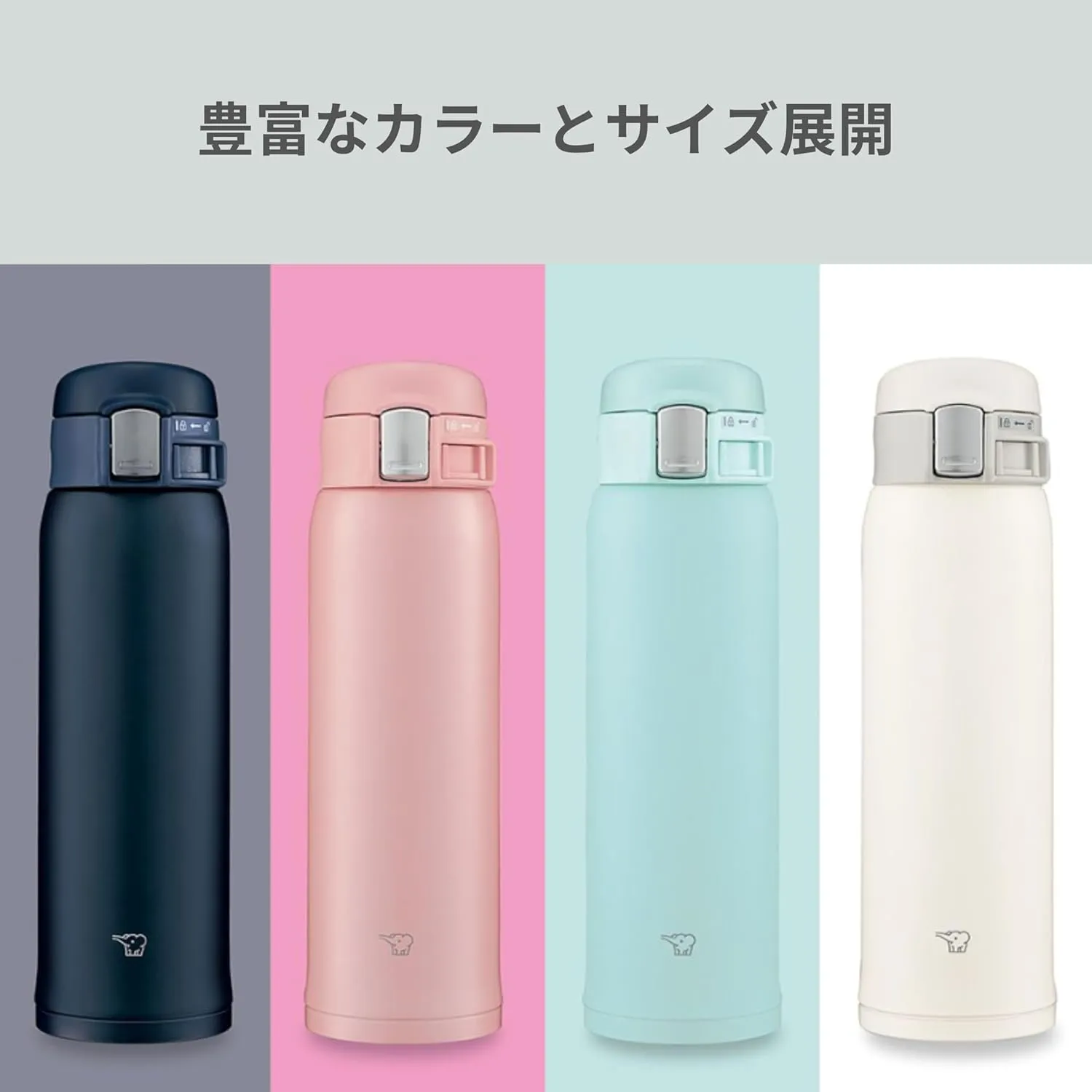 Zojirushi SM-SF48-AM Water Bottle, Direct Drinking [One-touch Open] Stainless Steel Mug, 16.9 fl oz (480 ml), Mint Blue
