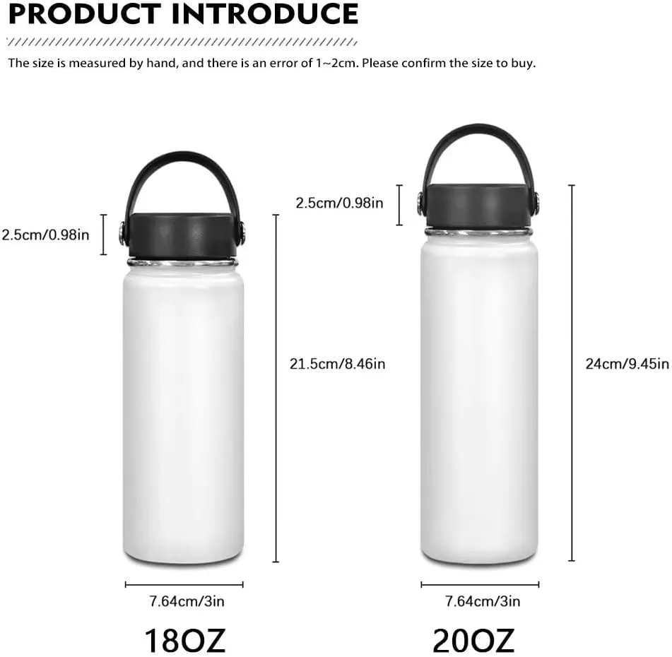 ZOUTAIRONG Western cowboys Insulated Water Bottle 20 oz Stainless Steel Vacuum Flask with Handle Thermal Bottles Keeps Drinks Hot or Cold for Hours Water Cup Wide Mouth Bottle Cute
